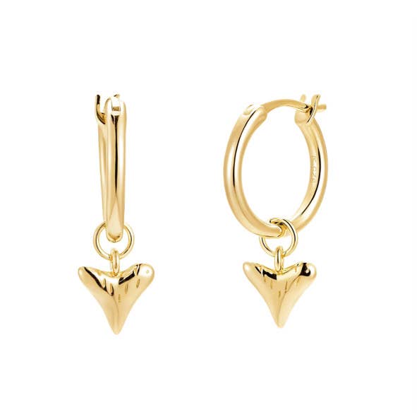 The Salty Gem Shark Tooth Hoops