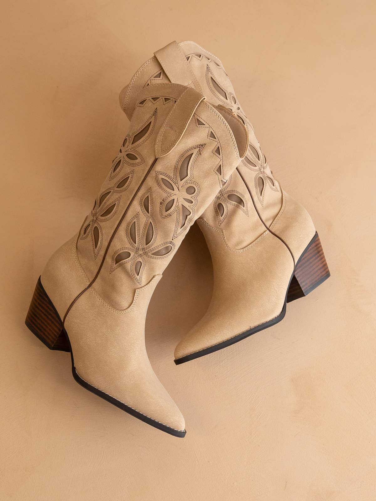 OASIS SOCIETY THE ZINNIA | Khaki Laser Cut Western Boot