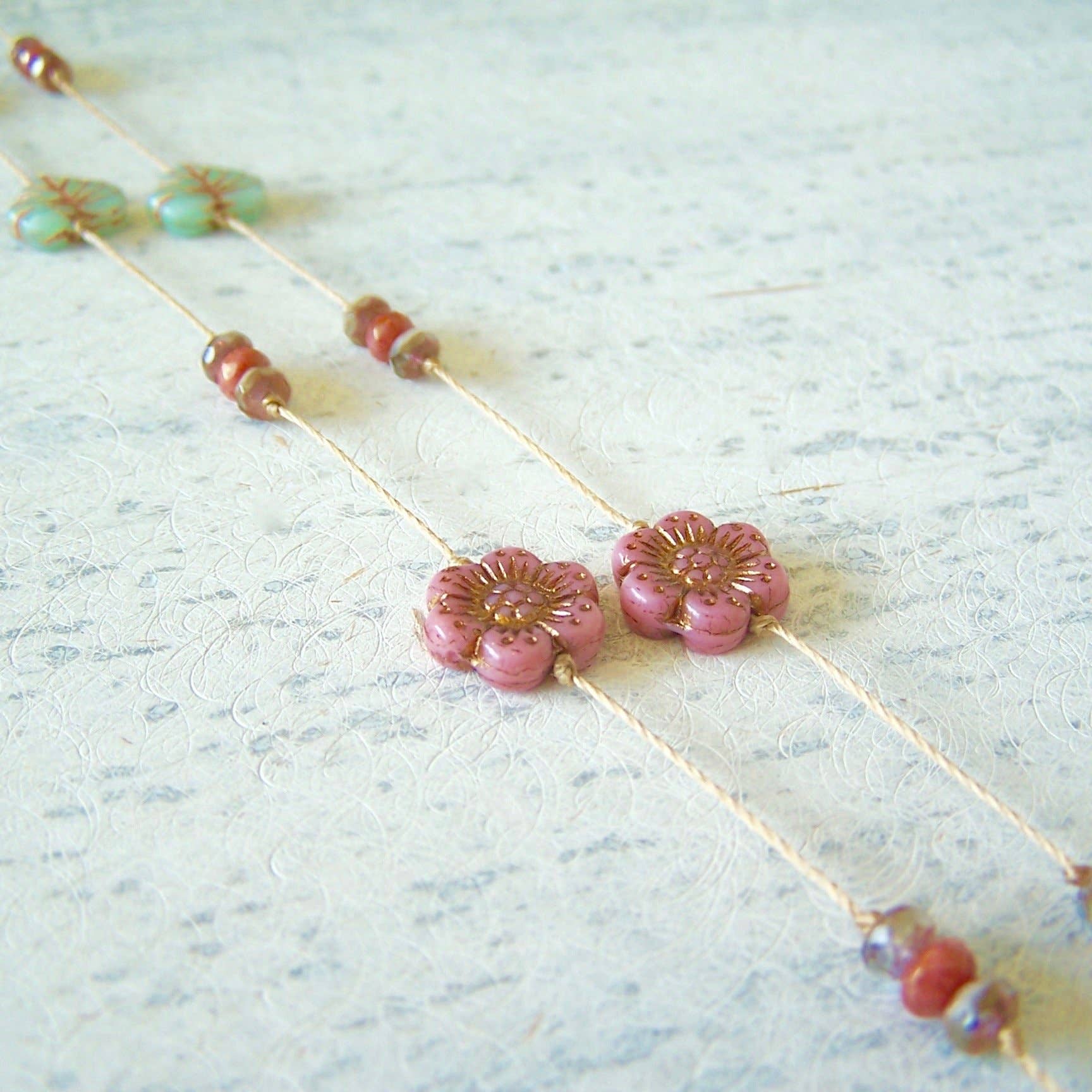 Jo Bird Jewelry Wild Rose Necklace Pink Rose