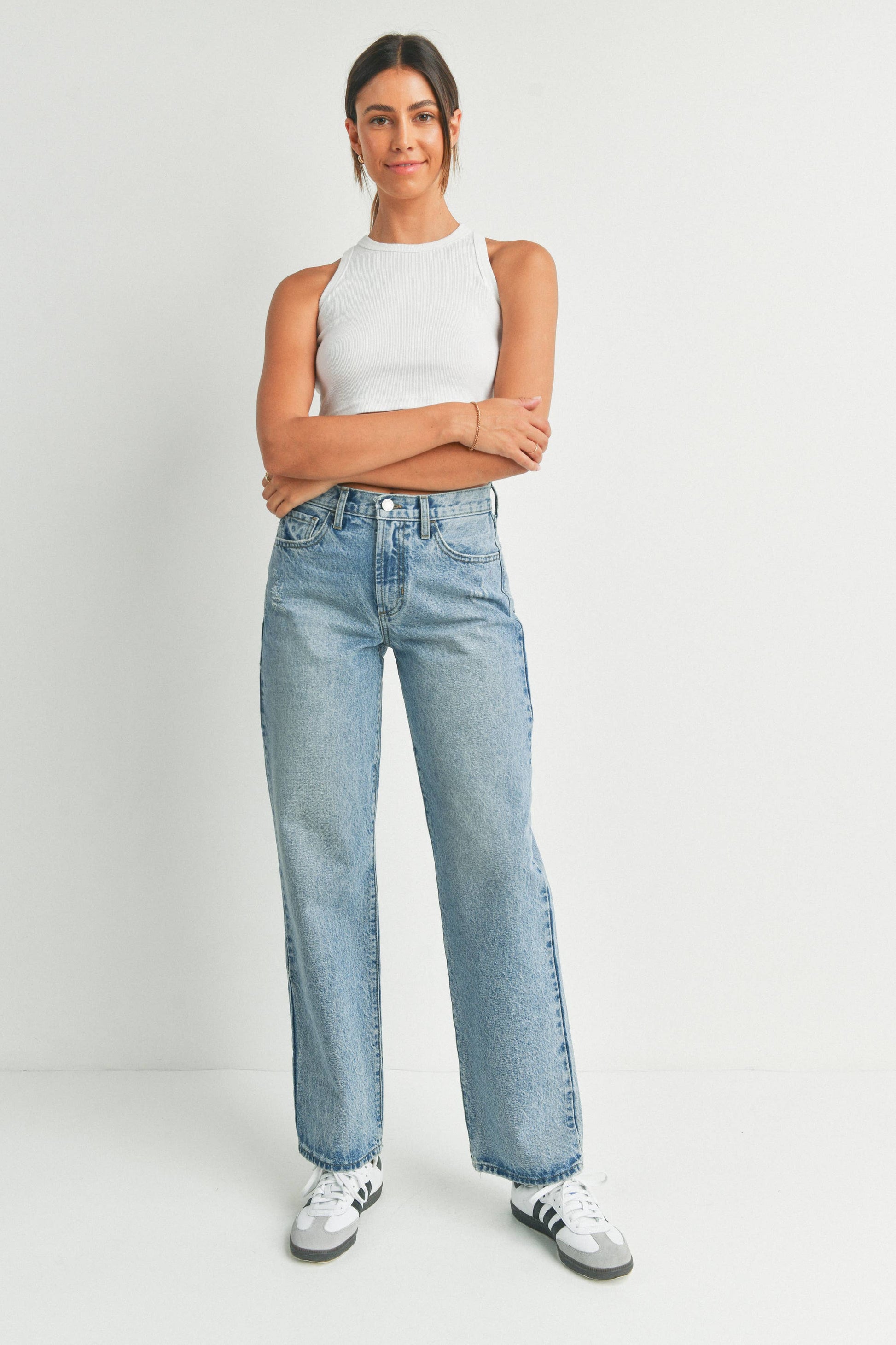 JUST BLACK DENIM RELAXED STRAIGHT - light wash