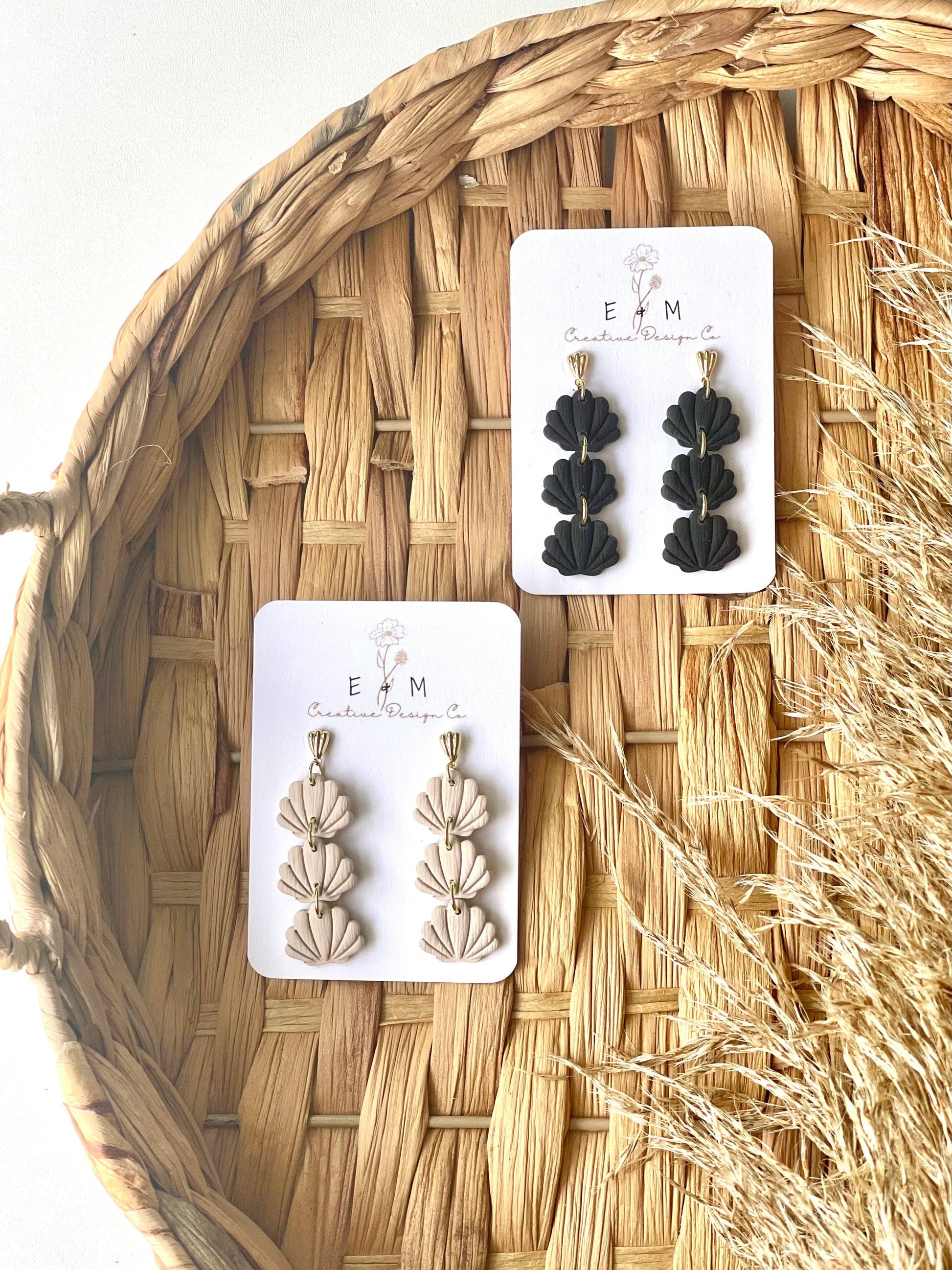 E & M Creative Design Co. Shell Drop Earrings