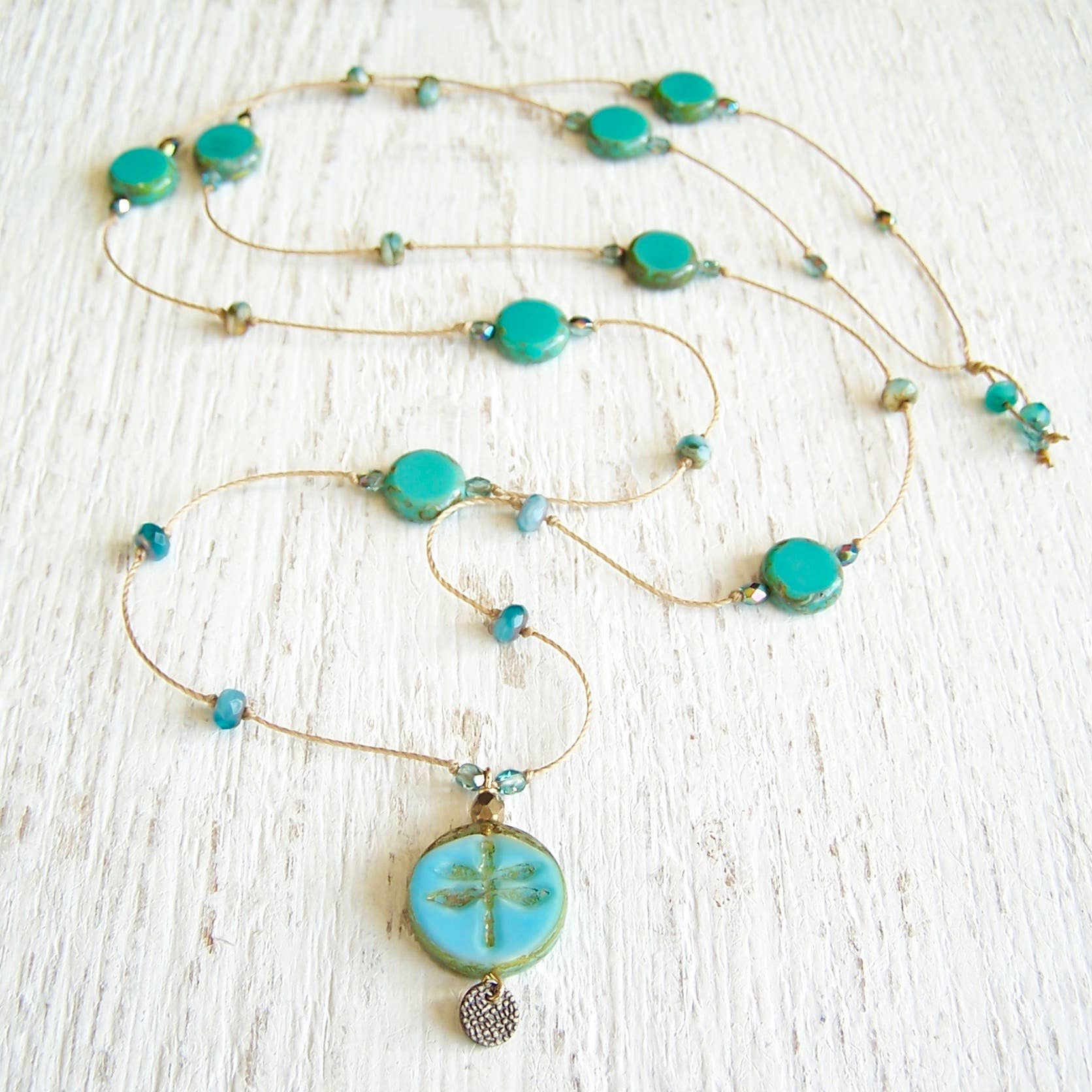 Jo Bird Jewelry Dragonfly Necklace Turquoise