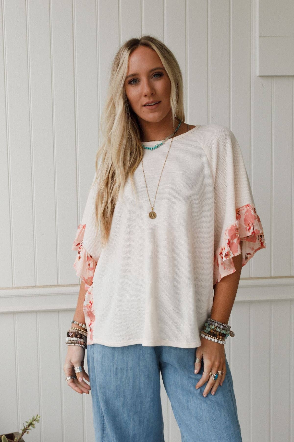 Three Bird Nest SUNLIT MEADOW TOP - BEIGE