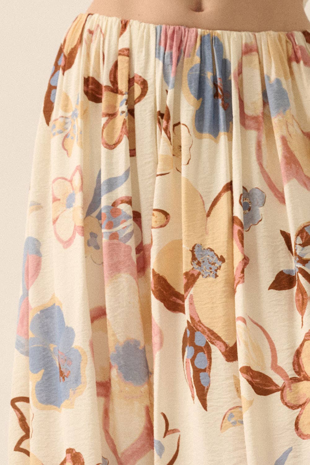Promesa USA Textured Floral-Print A-Line Maxi Skirt