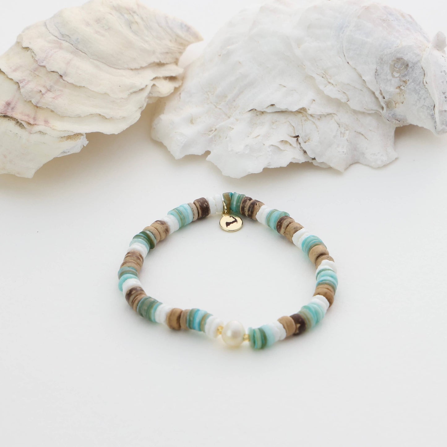 Cape Cod Chokers PUKA SHELL BIG SURF BRACELET SEA GRASS