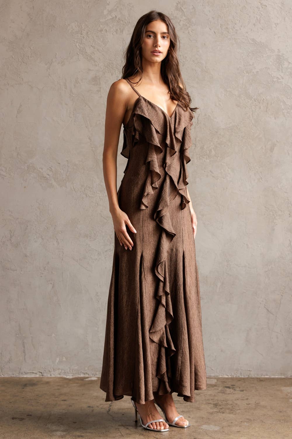 STORIA ENCHANTED RUFFLED MAXI DRESS