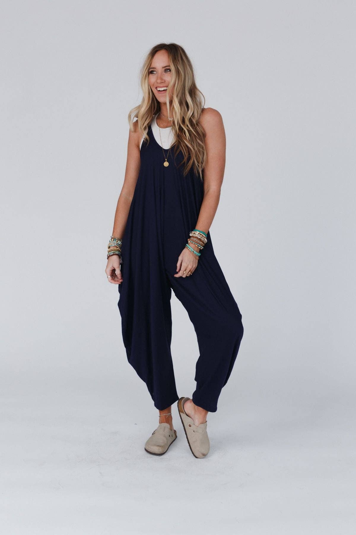 Three Bird Nest The Perfect Harem Jumpsuit - Navy Navy