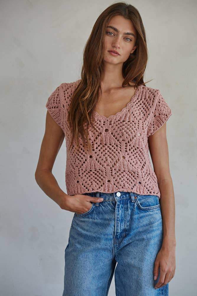 By Together Autumn Breeze Crochet Top