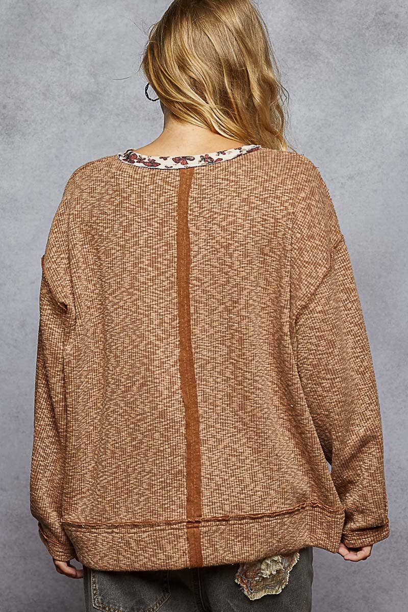 Pol Clothing Autumn wreath knit top