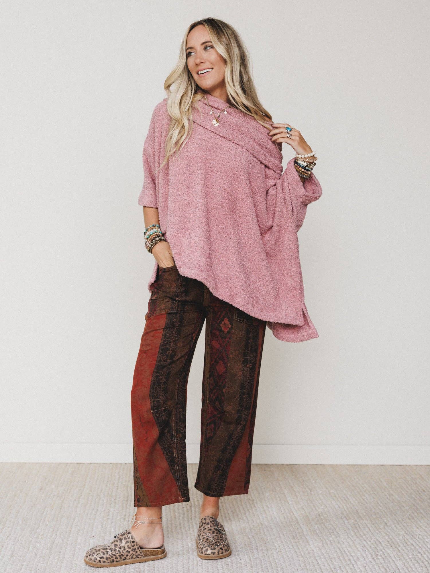 Three Bird Nest Hartlie Sweater Top - Dusty Rose