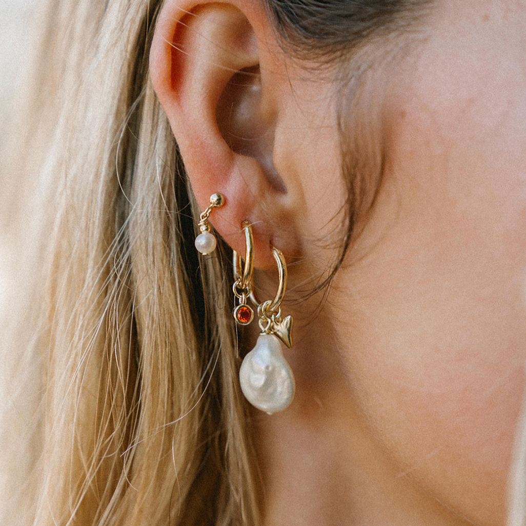 The Salty Gem Shark Tooth Hoops