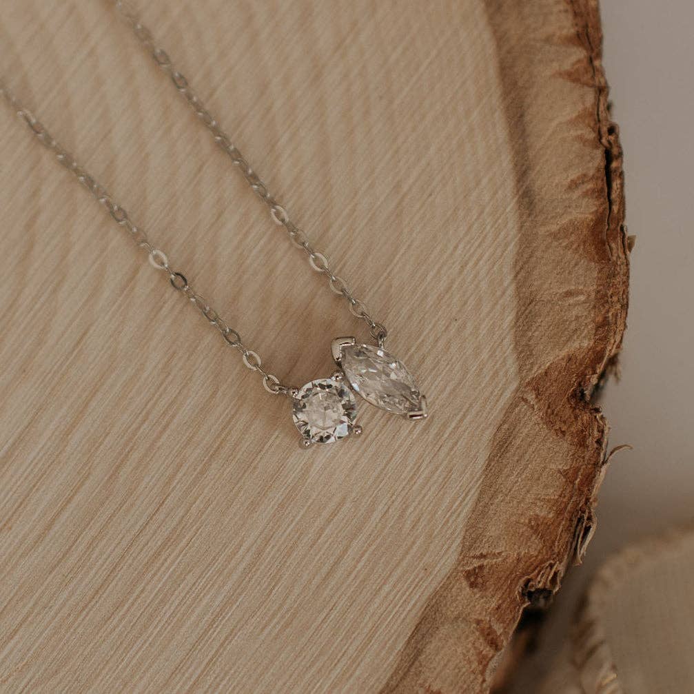 Mauve Jewelry Co. Sloane Two Stone Diamond Necklace