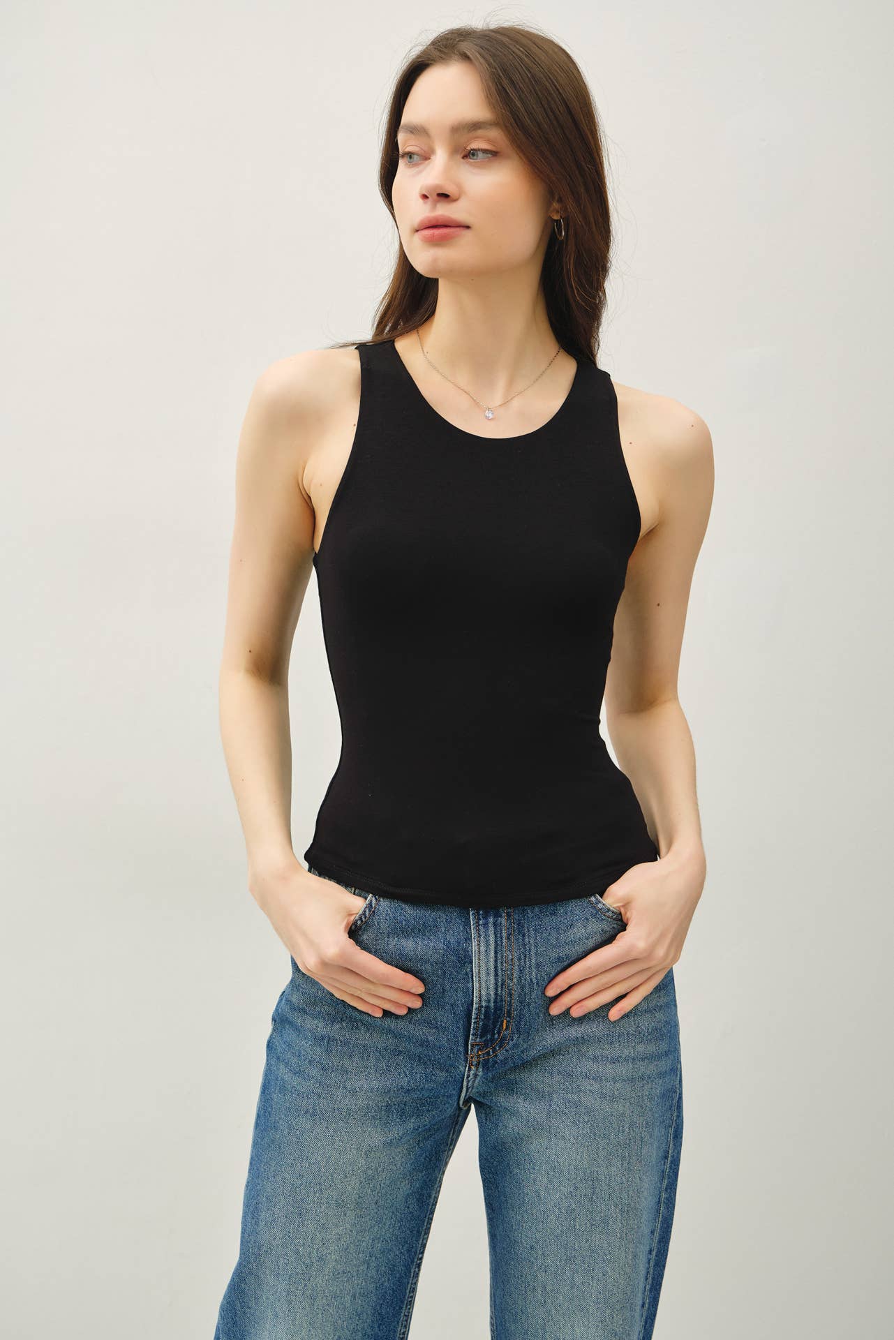 Be Cool BASIC THREADS ROUND NECK TANK Black