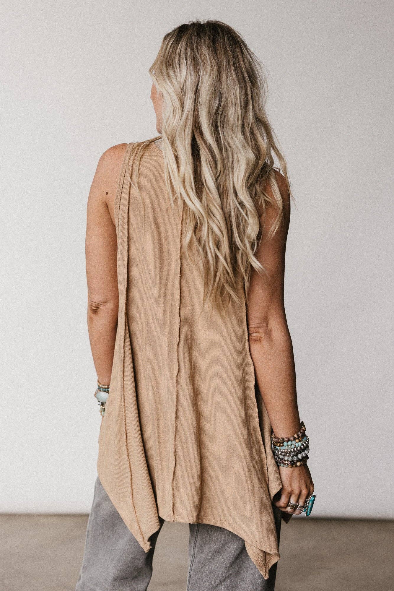 Three Bird Nest Drift Away Top - Tan Brown