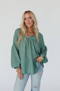 Three Bird Nest Kendrix Printed Top - Teal