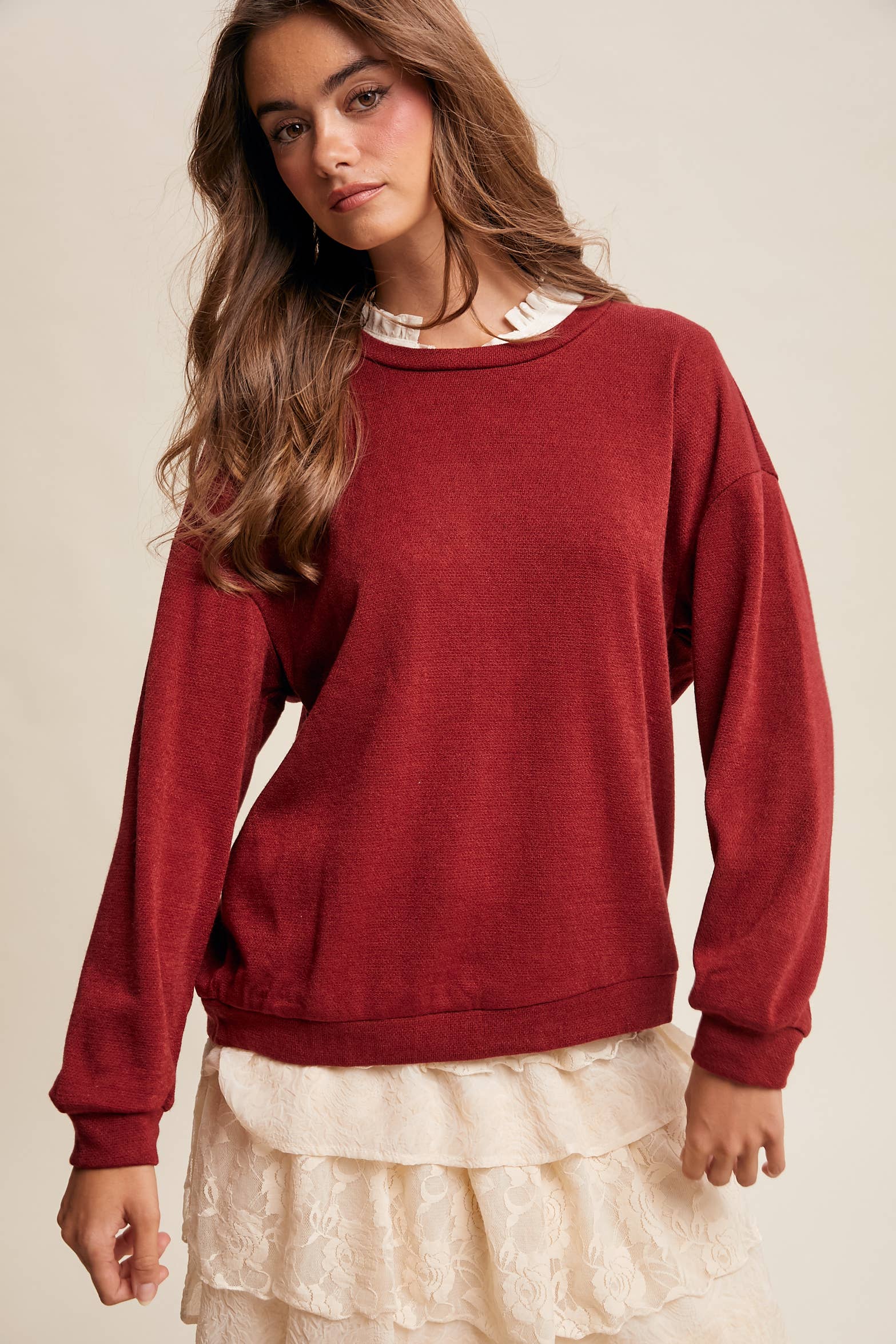 Listicle Peony Pullover Top