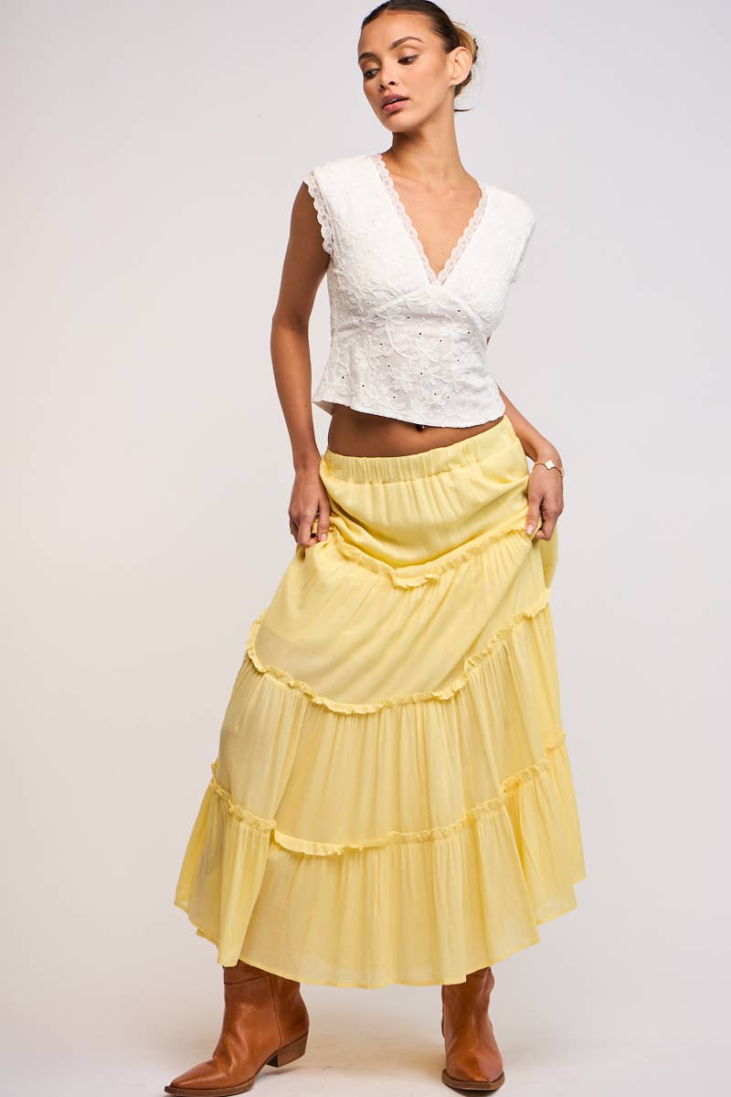Sky to Moon ELLA TIERED MAXI SKIRT