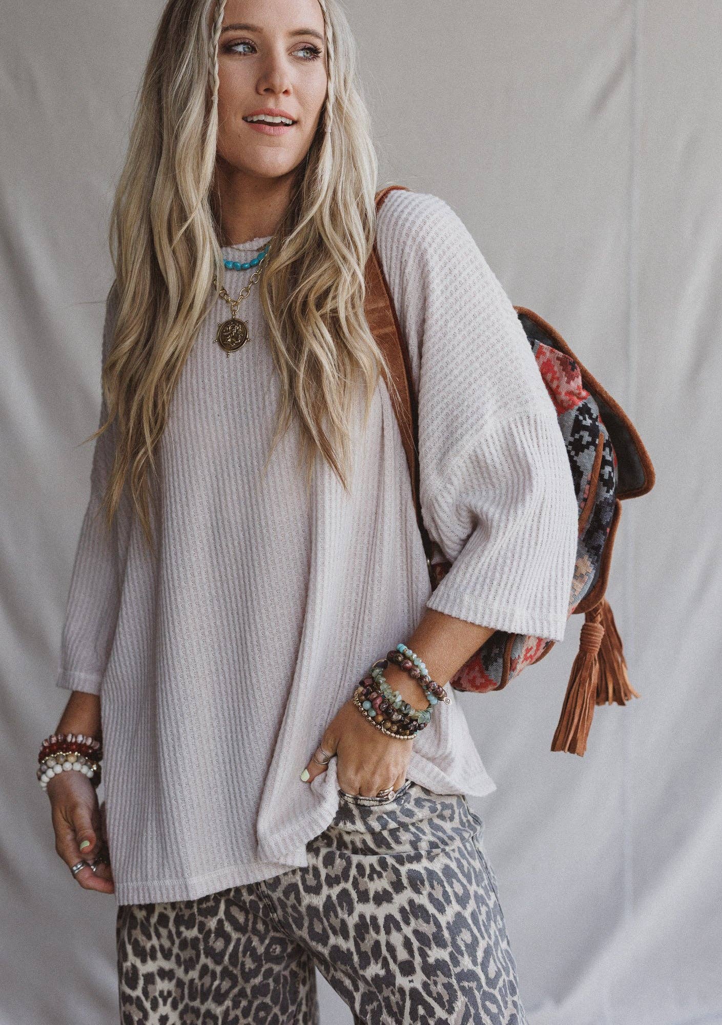 Three Bird Nest Airis Long Sleeve Top - Oatmeal