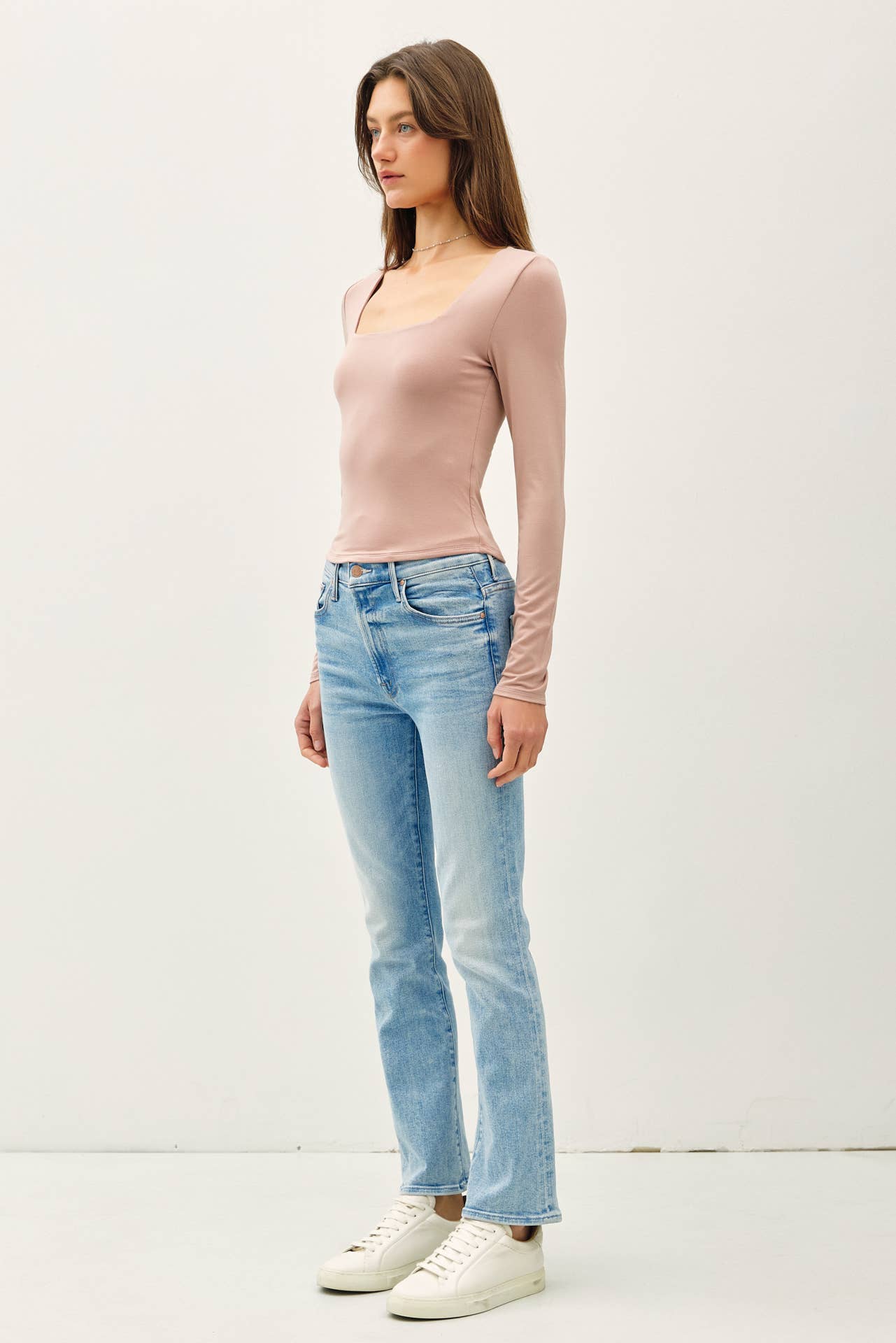 Be Cool BASIC THREADS SQUARE NECK LONG SLEEVE TOP