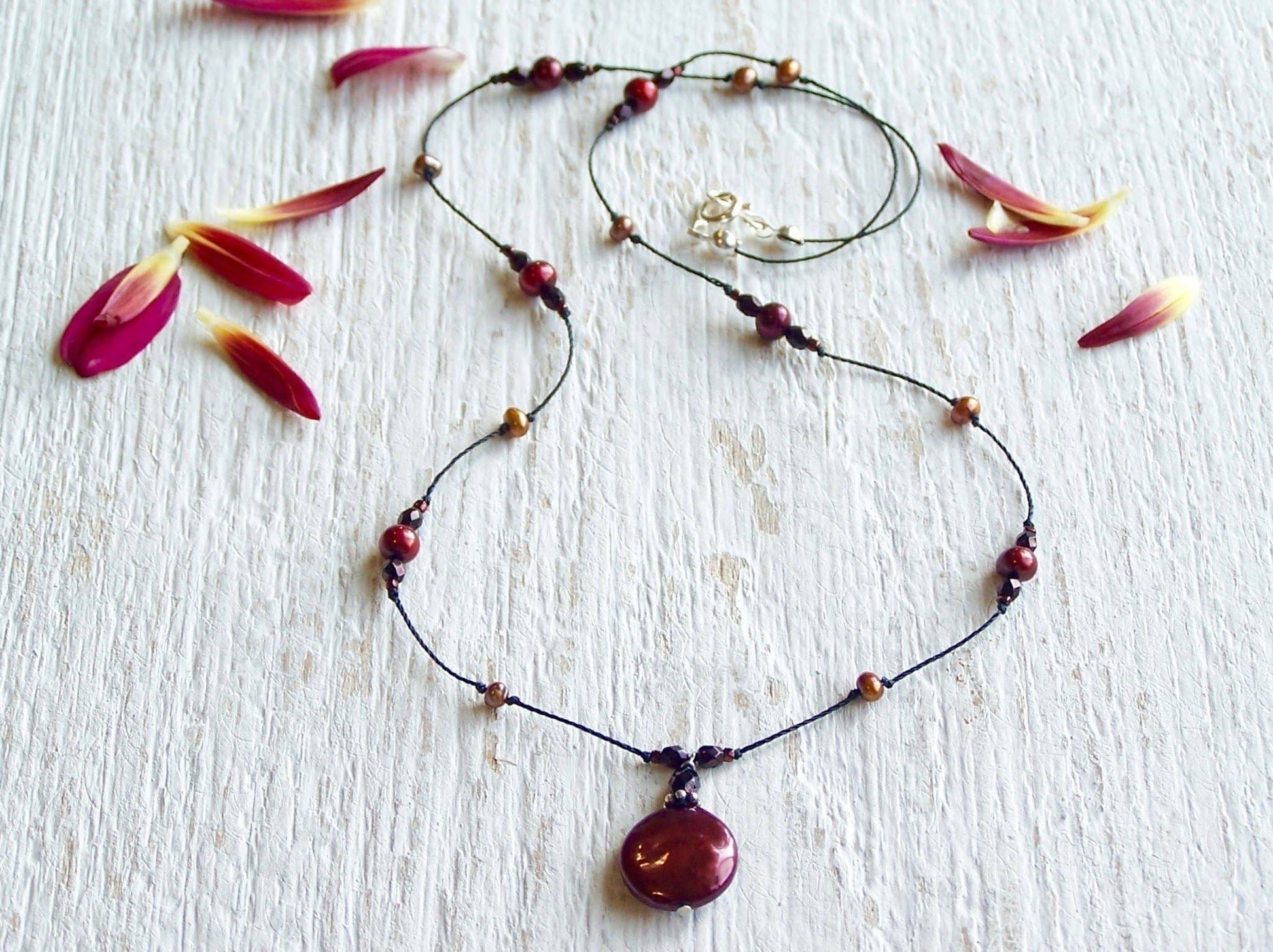 Jo Bird Jewelry Knotted Pearl Necklace - Center Yourself Necklace
