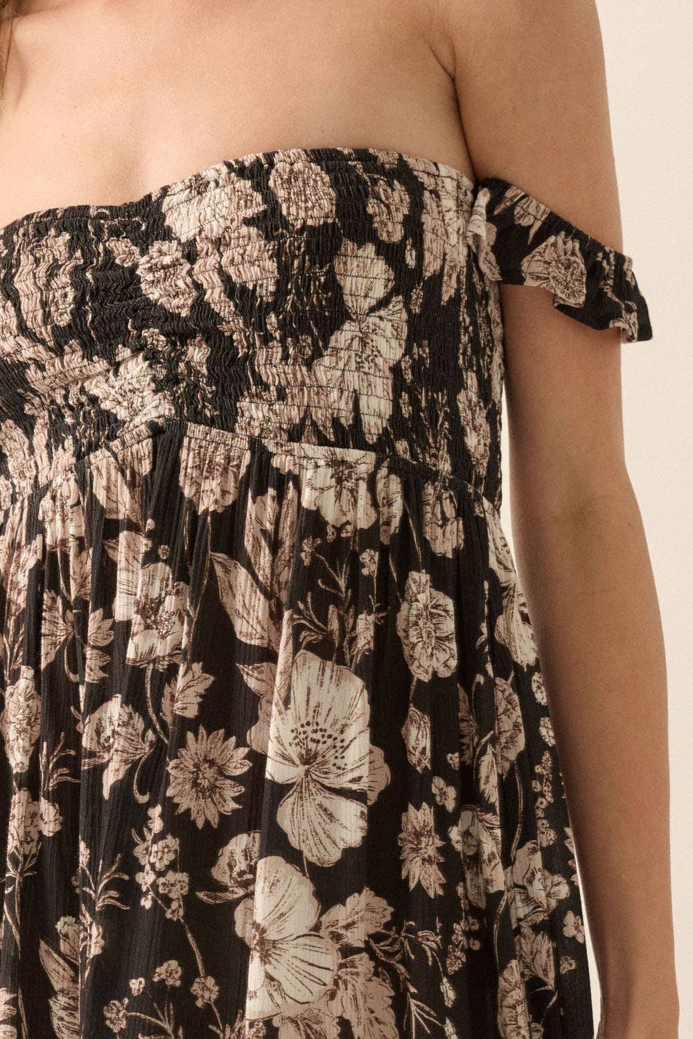 Promesa USA Floral Sweetheart Empire-Waist Maxi Dress