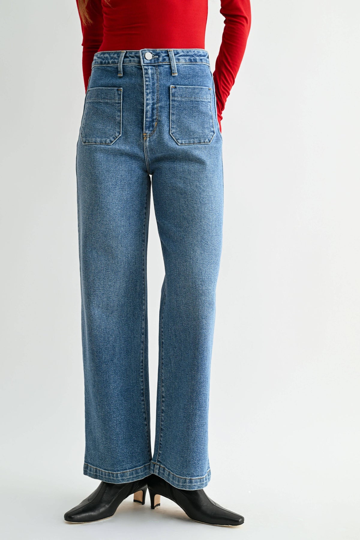 JUST BLACK DENIM Patch Pocket Wide Leg