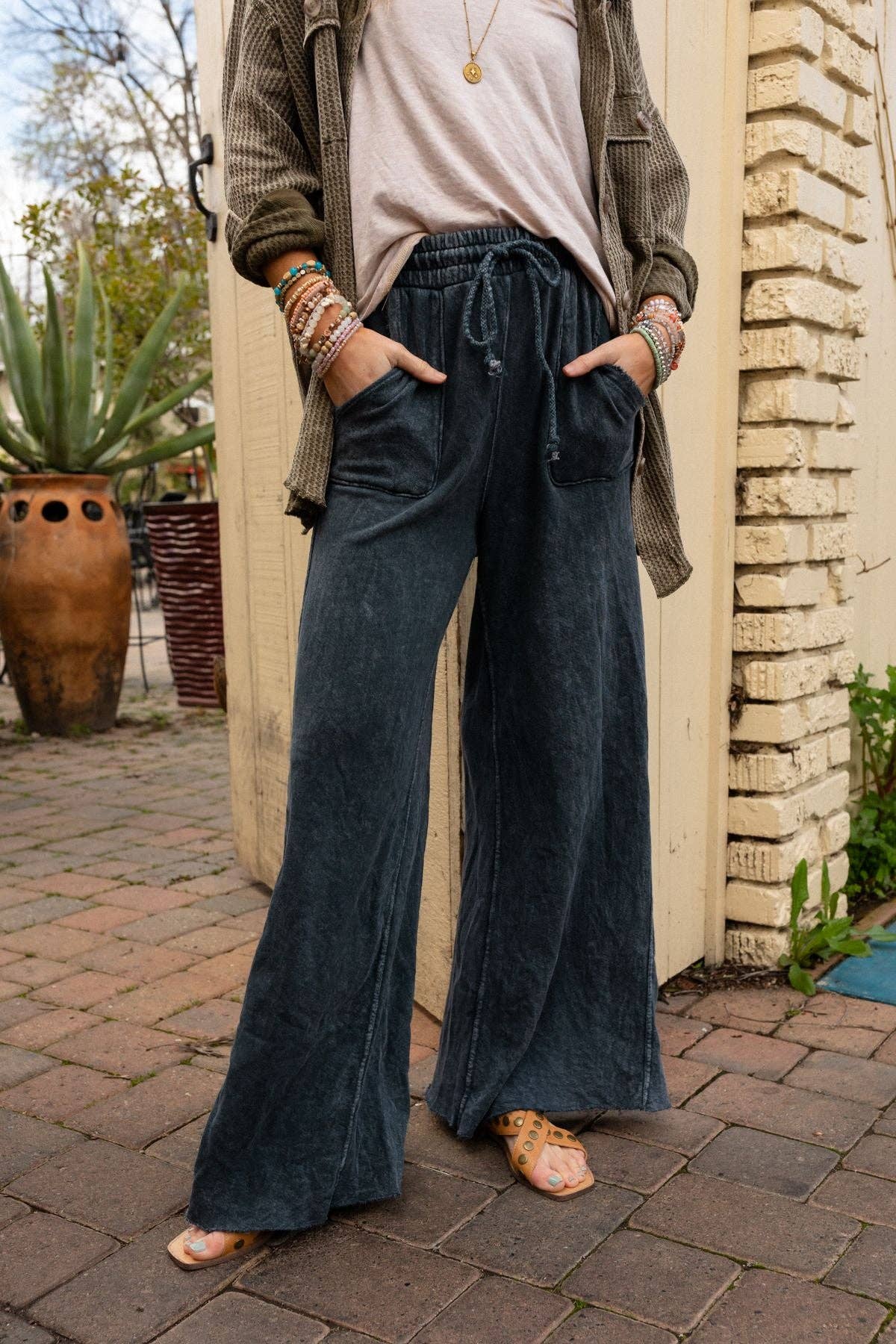 Three Bird Nest Relaxing Robin Wide Leg Pant - New Navy
