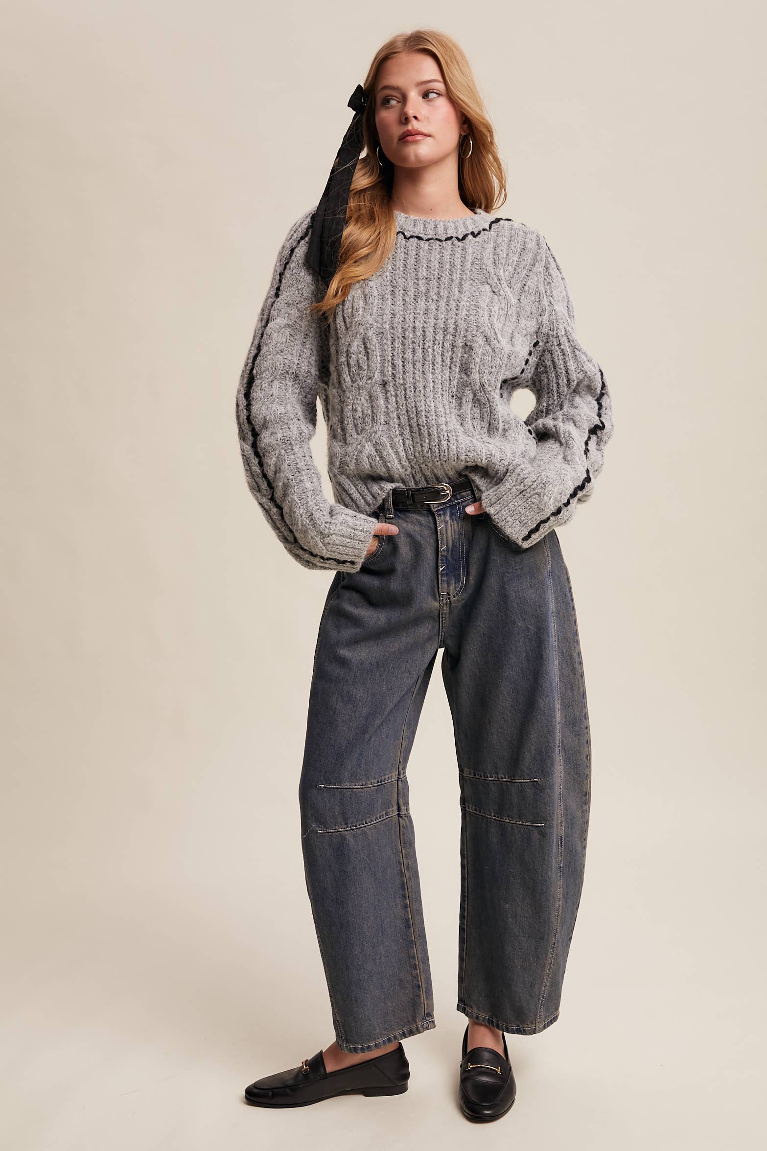 Listicle Fireside Cable Knit Sweater