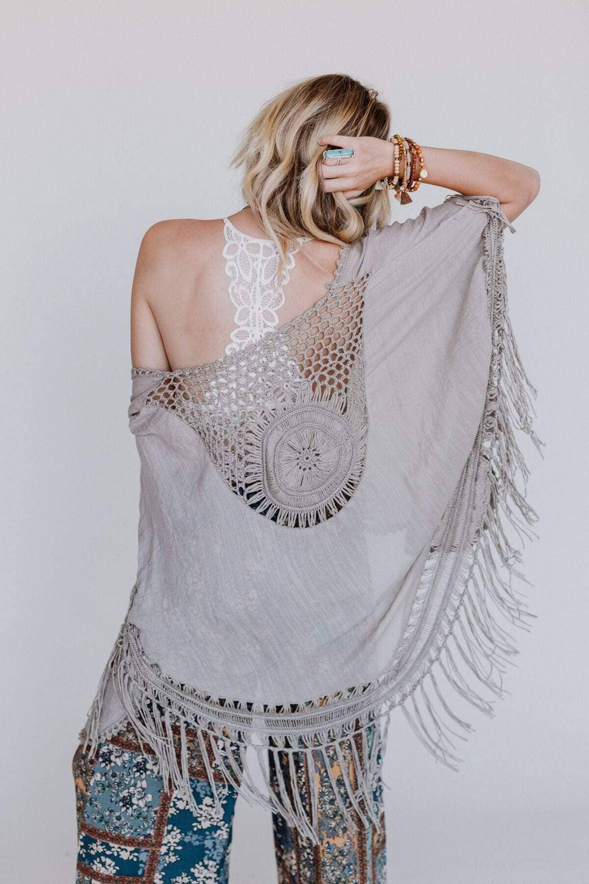 Three Bird Nest Dreamy Macramé Kimono