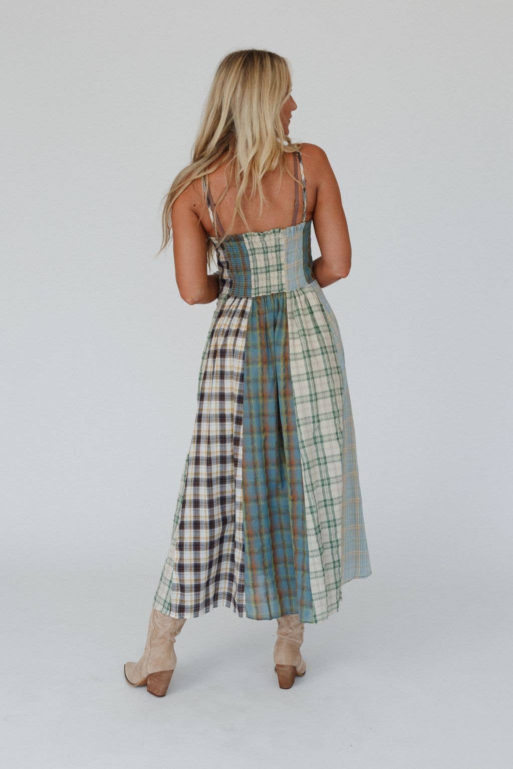 Three Bird Nest Western Charm Checkered Dress
