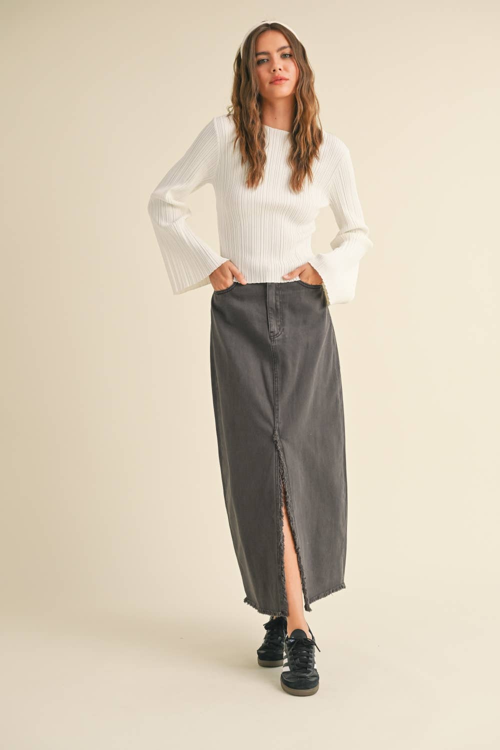 MIOU MUSE Holiday Party Knitted Top