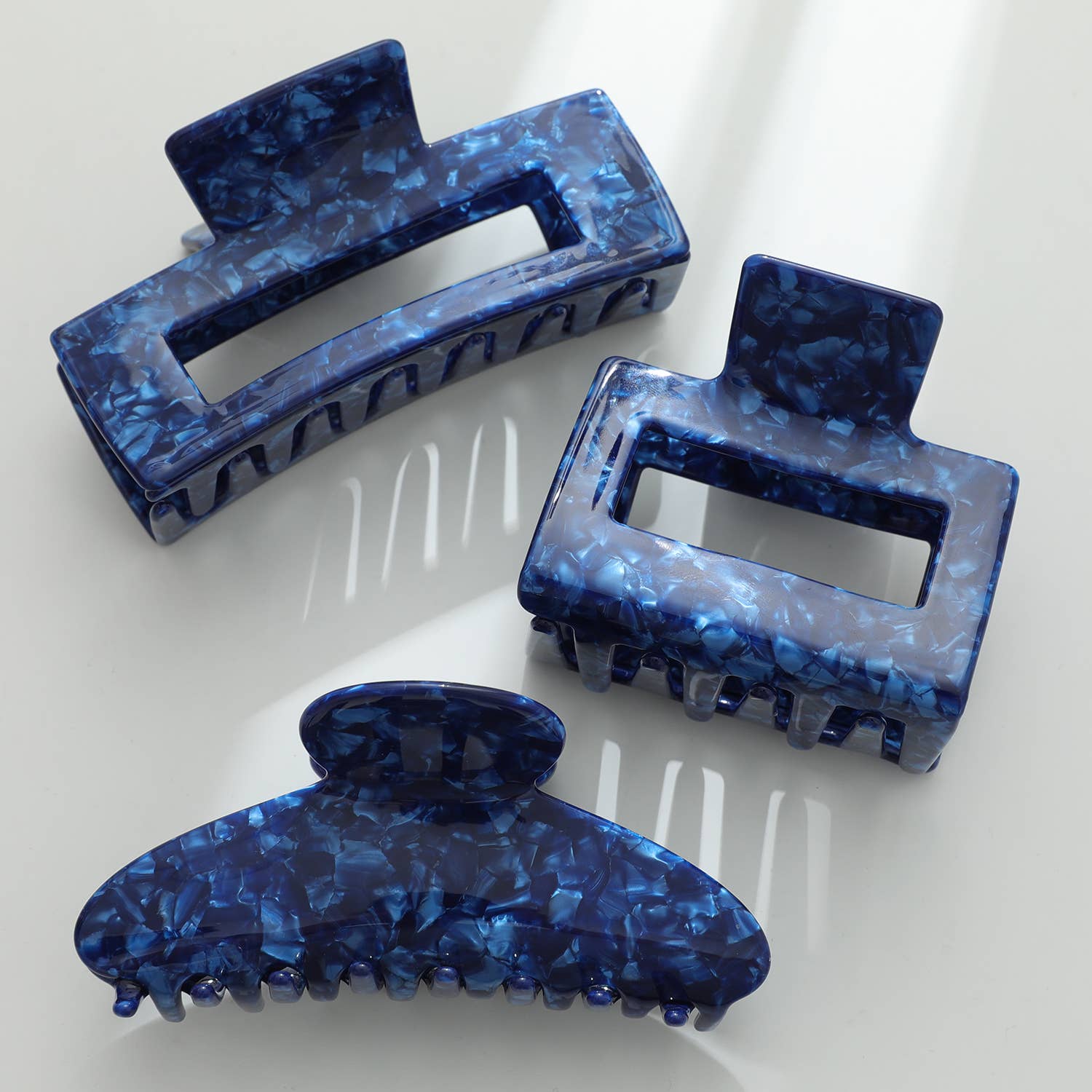 Adorro Denim Blue Large | Assorted Large Claw Clips