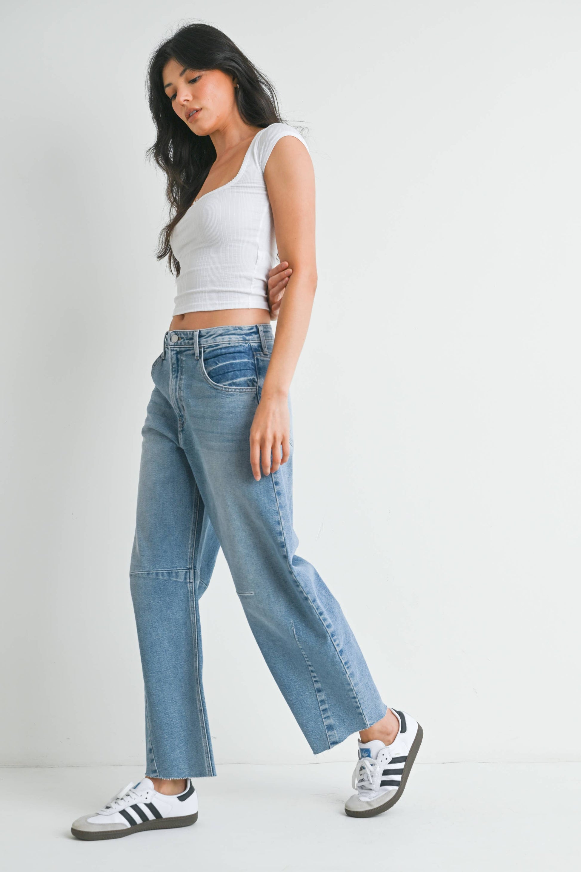 JUST BLACK DENIM Barrel Jean w/ Seams