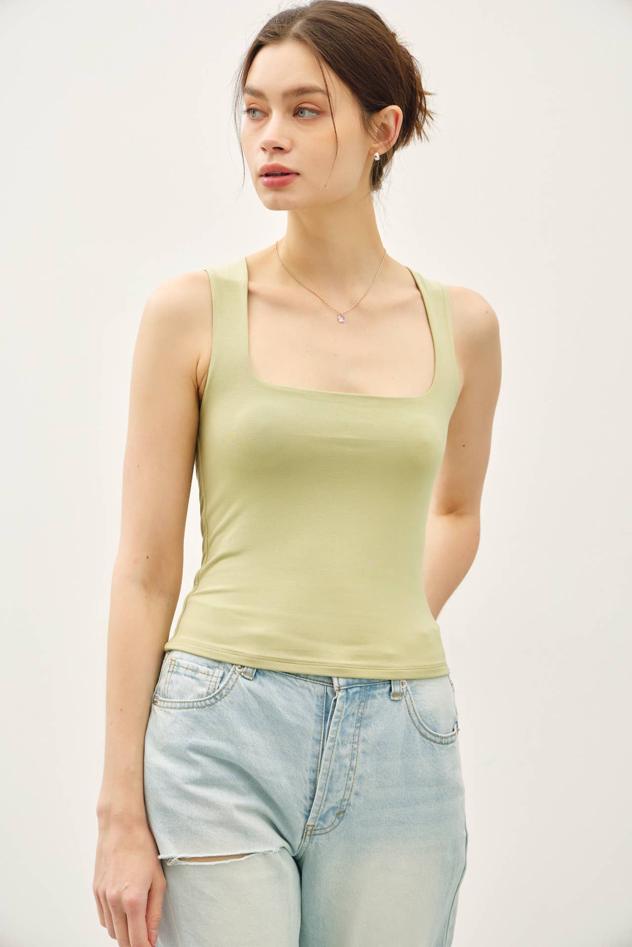 Be Cool BASIC THREADS SQUARE NECK TANK