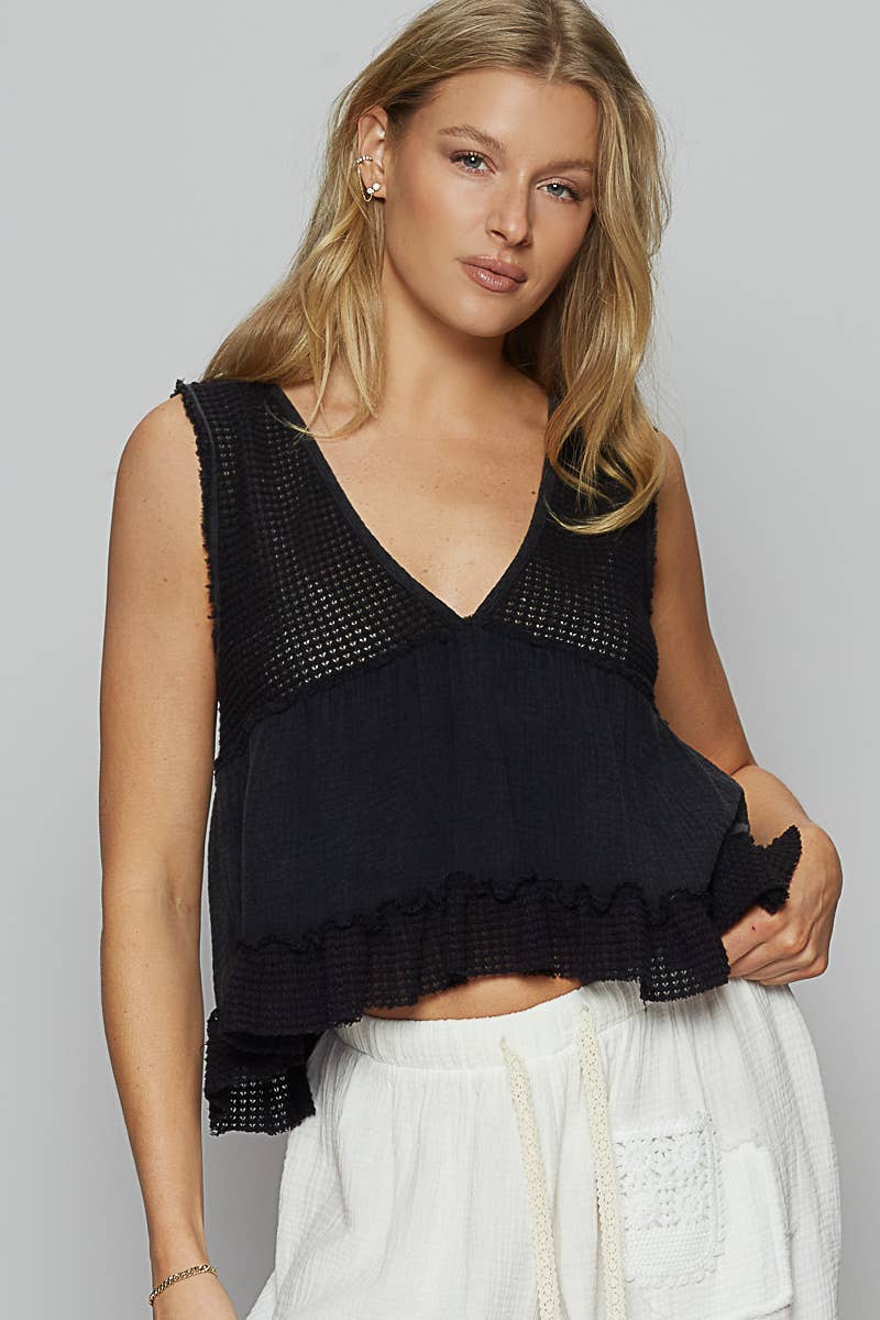 Pol Clothing BONNIE BABYDOLL TOP