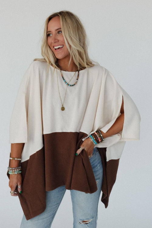 Three Bird Nest Lucky Shadow Top - Cream Brown