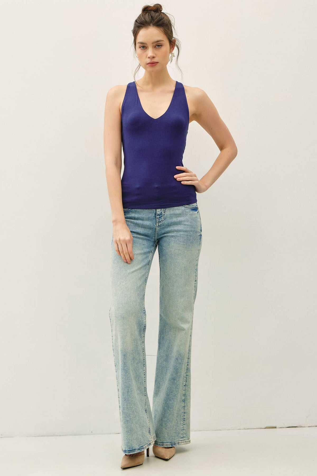 Be Cool BASIC THREADS V-NECK RACER BACK TANK