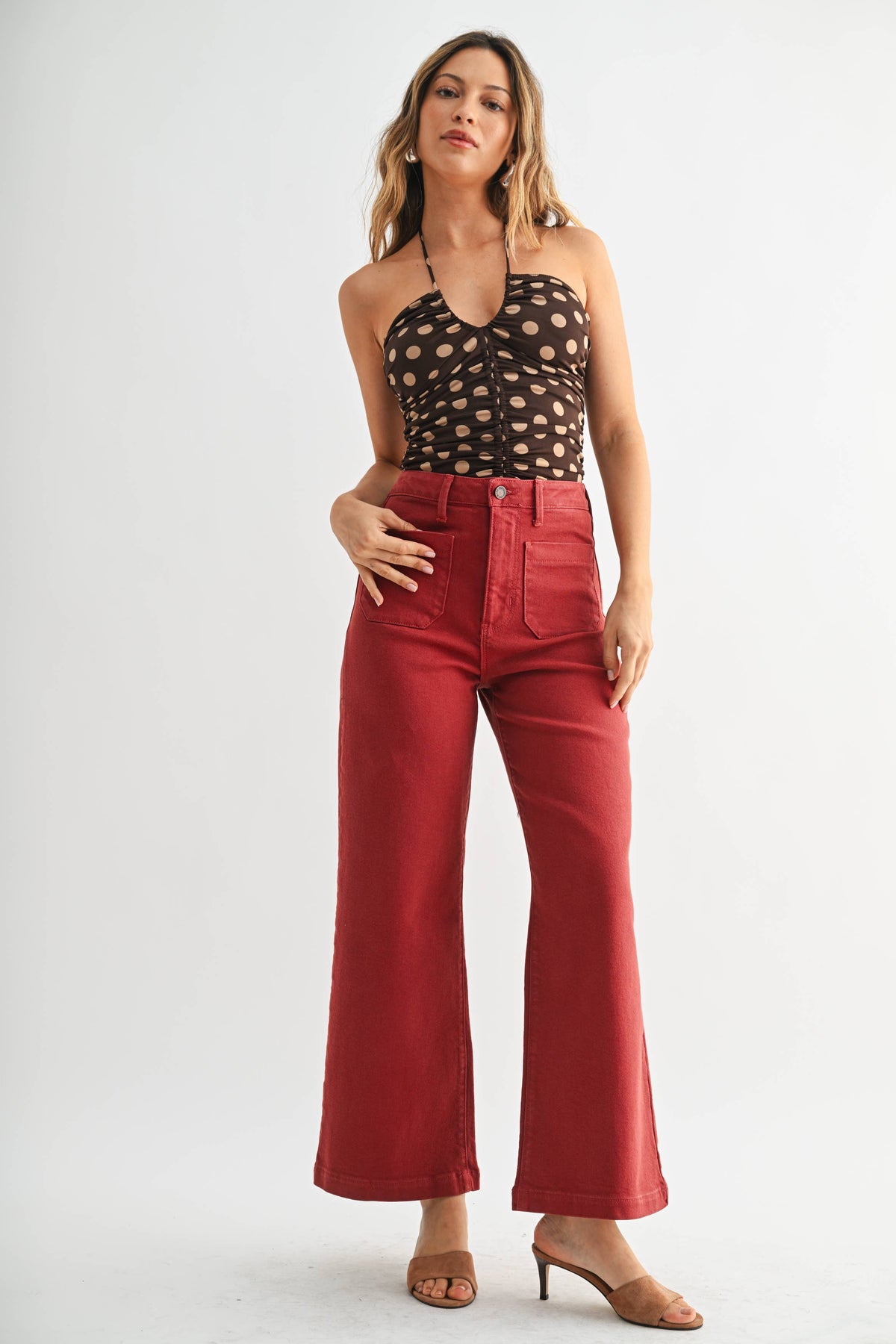 JUST BLACK DENIM Patch Pocket Wide Leg