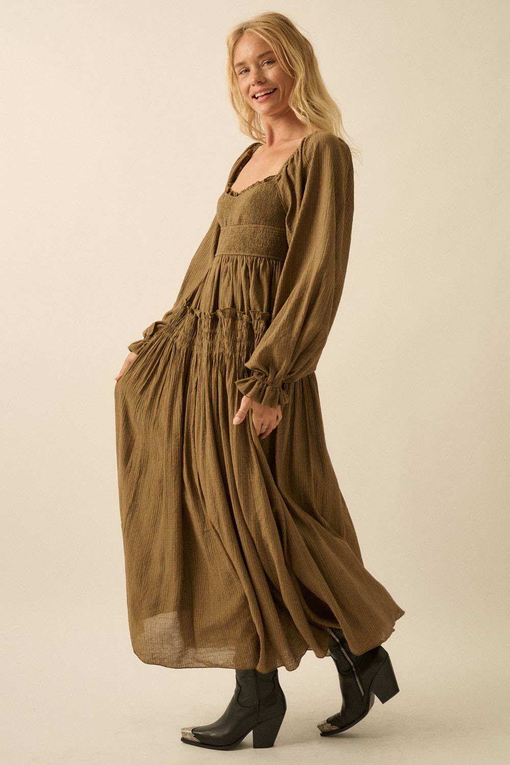 Promesa USA Fern Maxi Peasant Dress