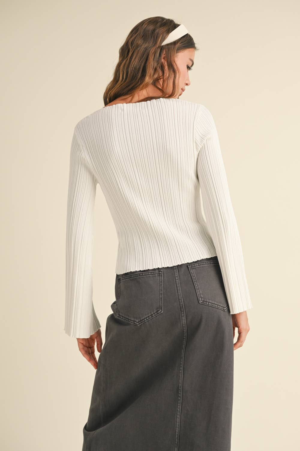 MIOU MUSE Holiday Party Knitted Top