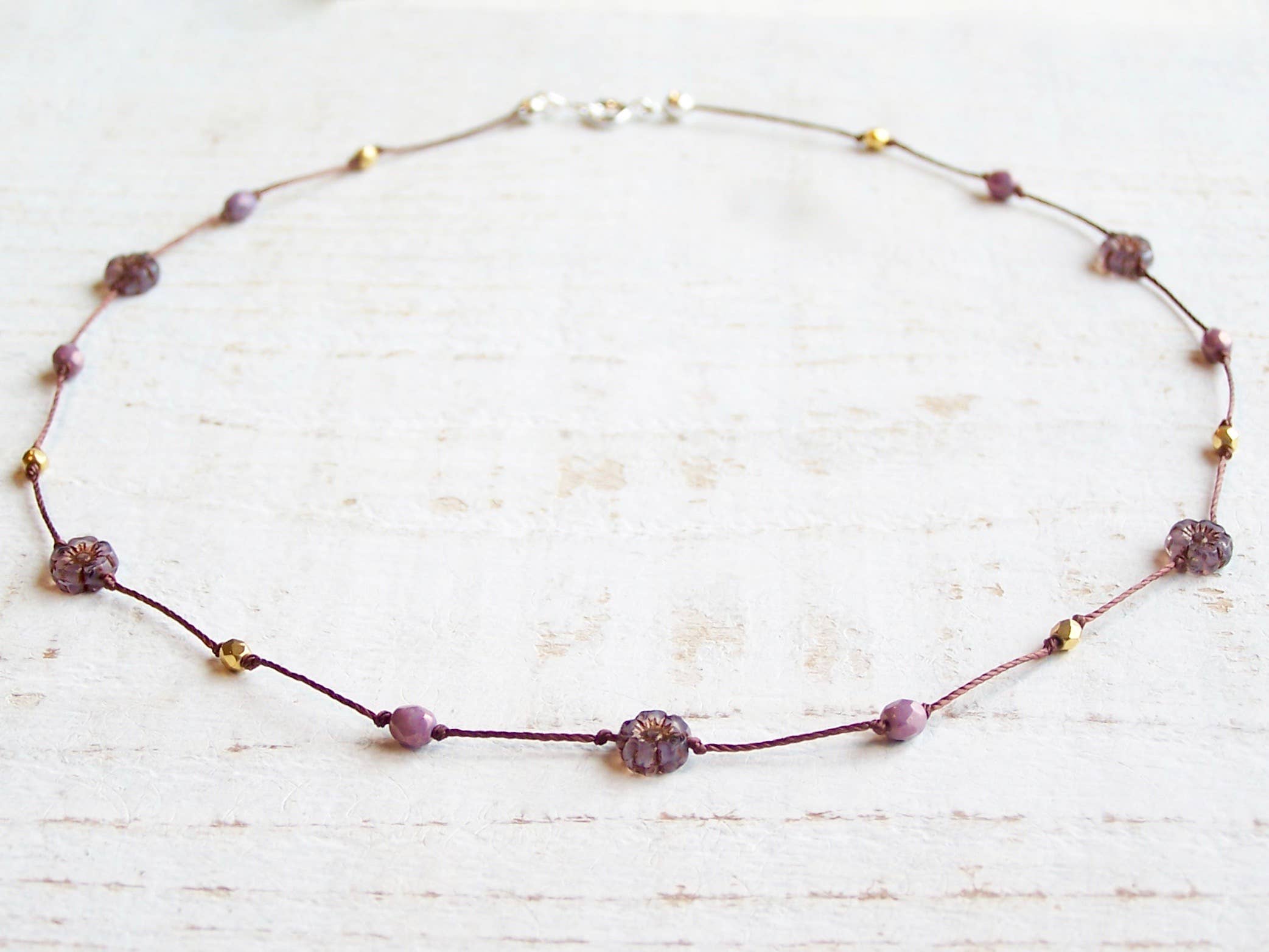 Jo Bird Jewelry Petit Hibiscus Necklace Acai