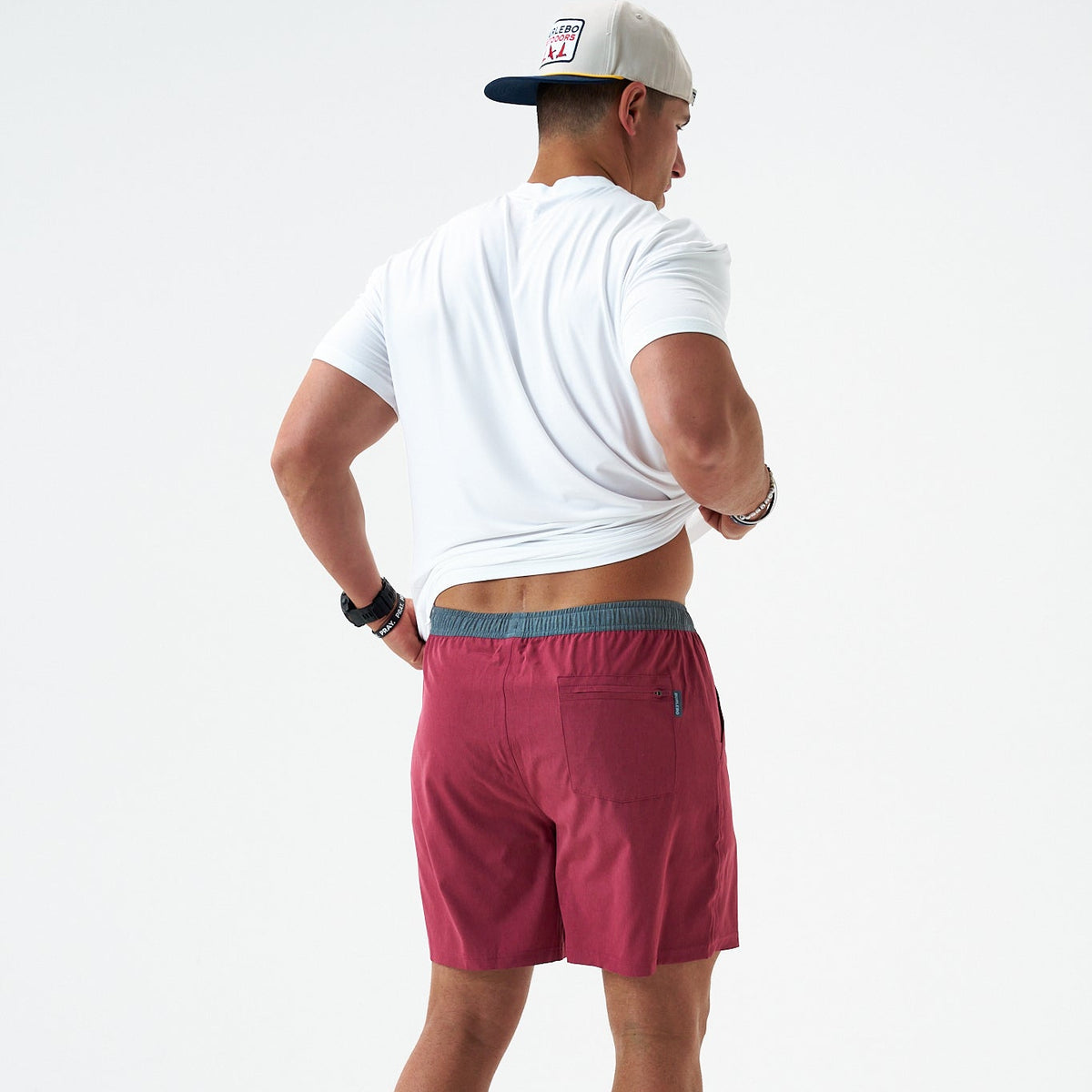 Burlebo Athletic Short - Cardinal - Topo Desert Camo Liner