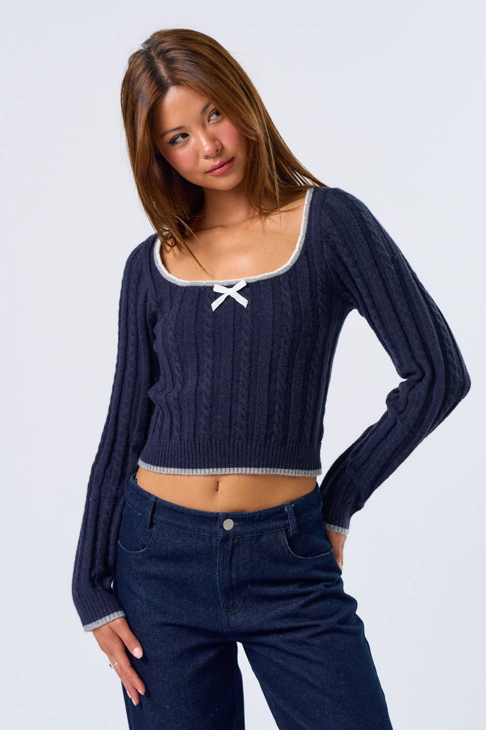 Blue Blush School Girl Sweater Top