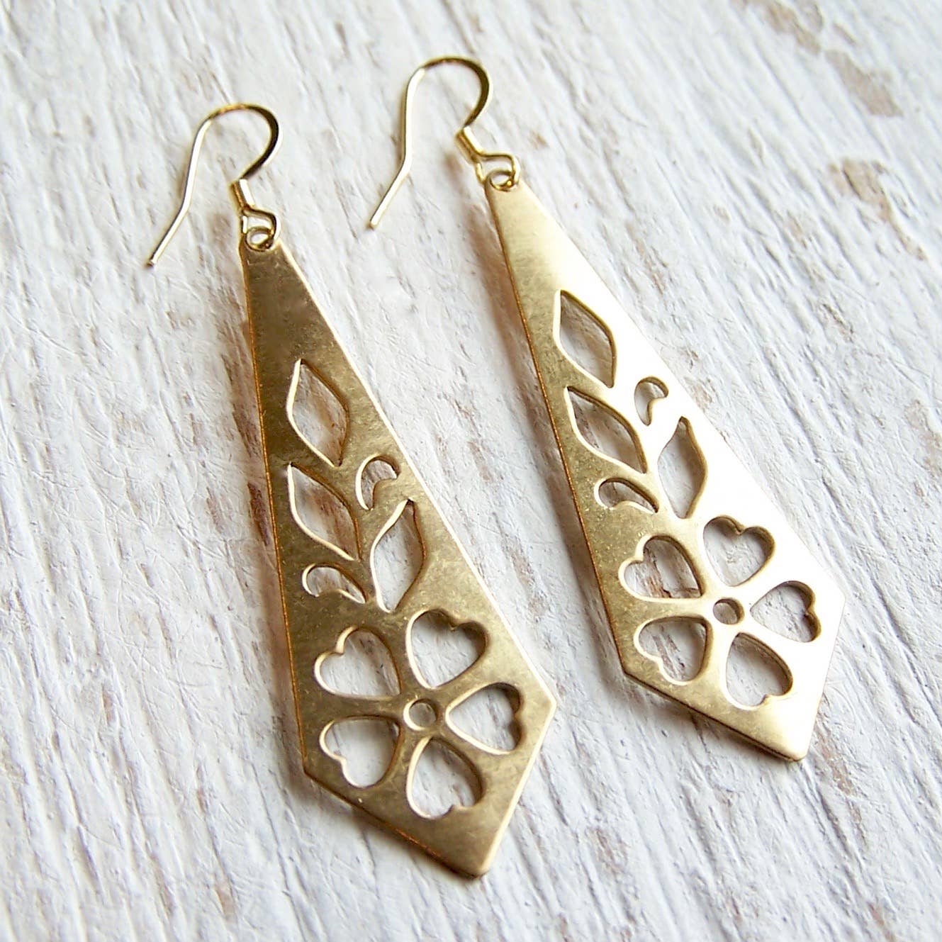 Jo Bird Jewelry Brushed Gold Violet Earrings
