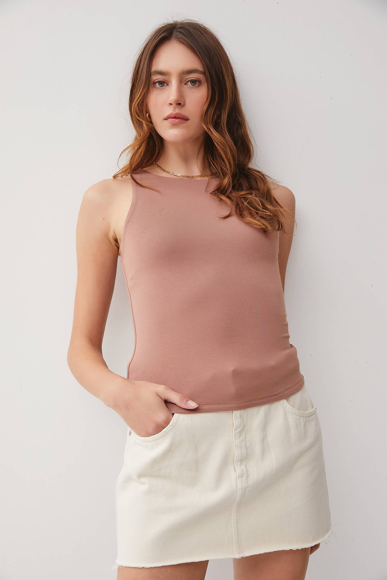 Be Cool BASIC THREADS BOAT NECK TANK