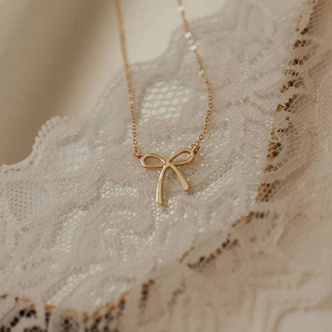 Mauve Jewelry Co. Lily Bow Necklace