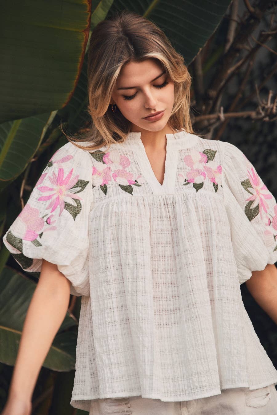 Oddi Southern Bloom Textured Top