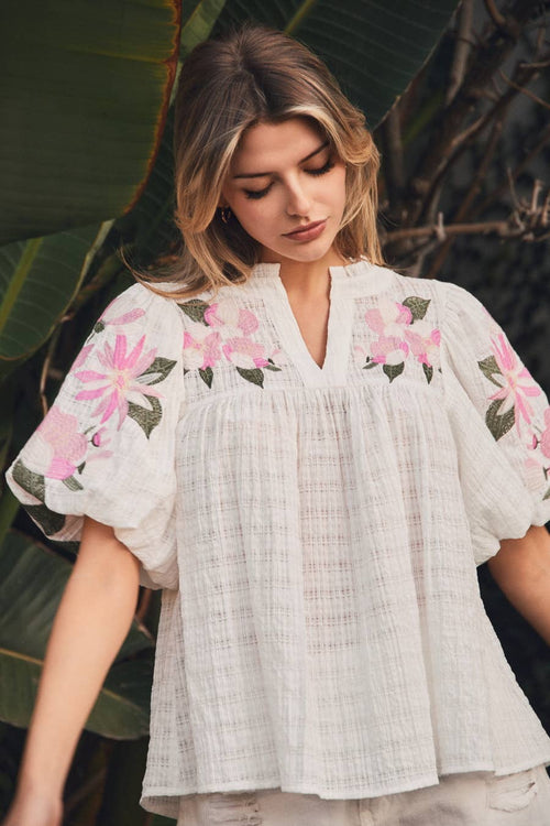 Oddi Southern Bloom Textured Top