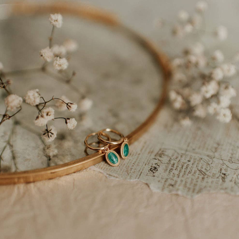 Mauve Jewelry Co. Riley Turquoise Hoops
