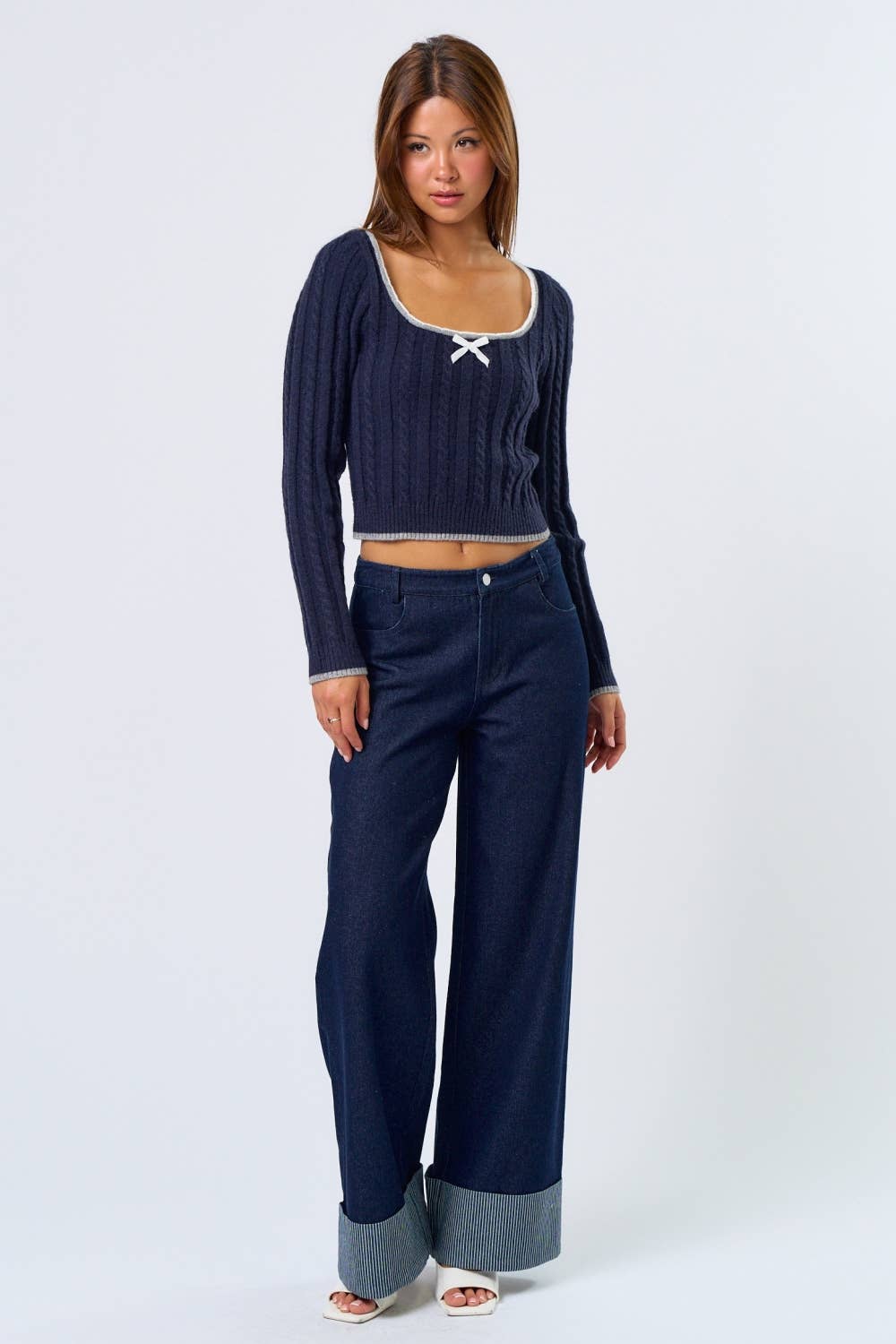 Blue Blush School Girl Sweater Top